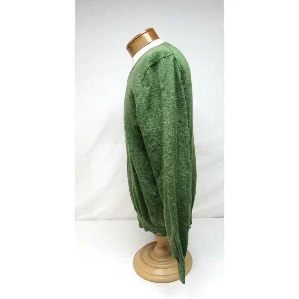 J. Crew men's size L Large green 100% cotton sweater knit
